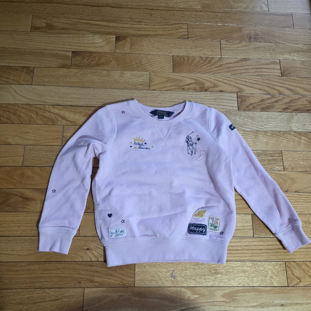 Polo by Ralph Lauren Light Pink Embroidered Long Sleeve Sweatshirt